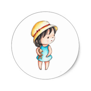 307x307 Little Girl Drawing Stickers Zazzle