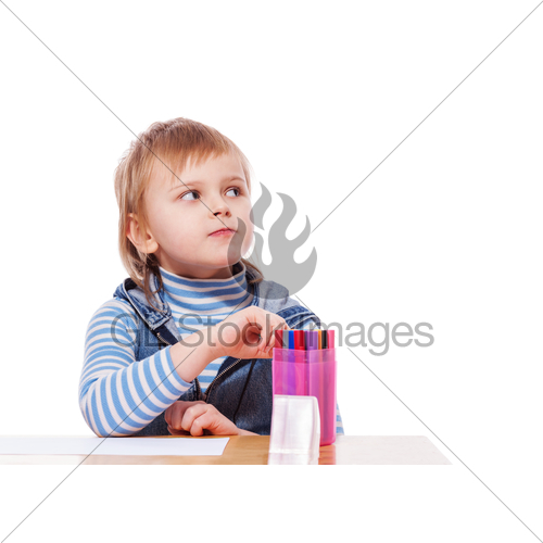 500x500 Girl Drawing Picture Gl Stock Images