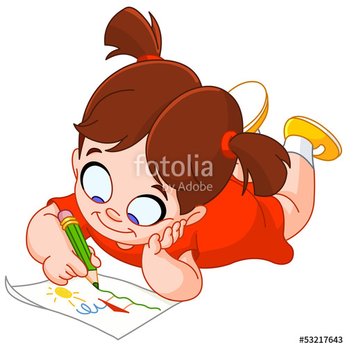 500x500 Little Girl Drawing Stock Image And Royalty Free Vector