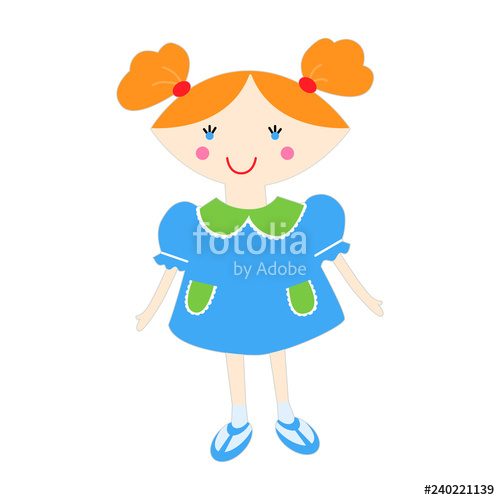 500x500 Cute Girl Vector Doodle Illustration Adorable Little Princess