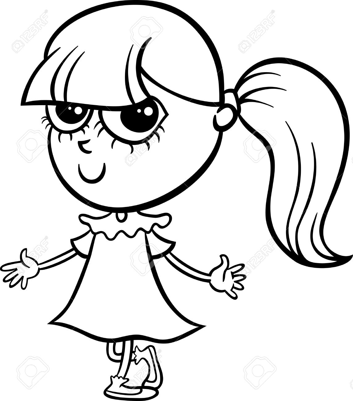 1144x1300 Little Girl Clipart Drawing Black And White Clip Art Images