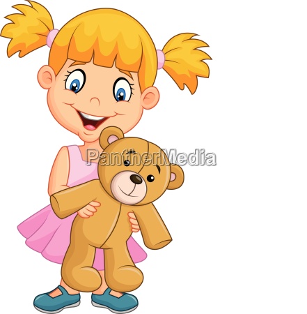 441x450 Little Girl Holding Teddy Bear Isolated On White