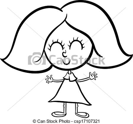450x417 Little Girl Clipart Drawing Black And White Clip Art Images
