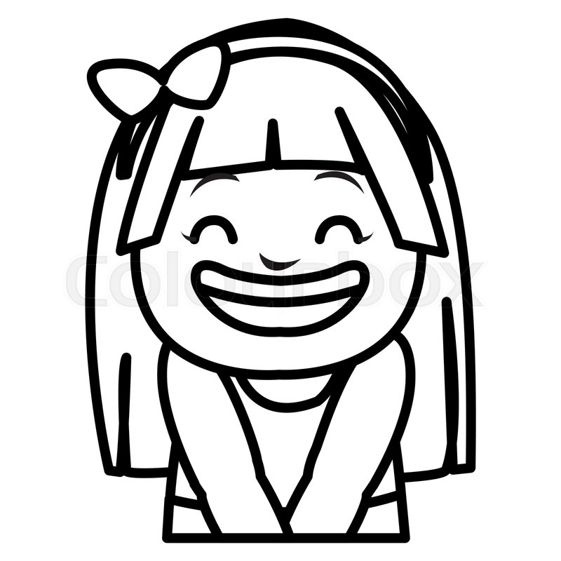 800x800 Cute Little Girl Head Character Vector Stock Vector Colourbox
