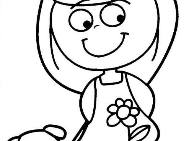 640x480 Drawing Clipart Little Girl Coloring