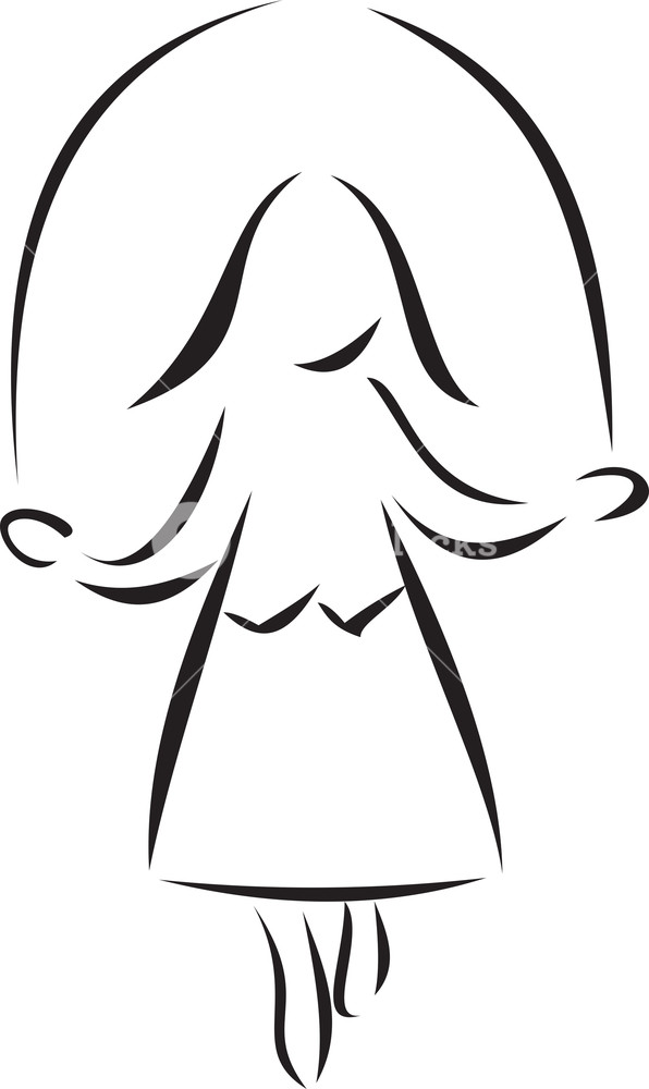 596x1000 Illustration Of A Playing Little Girl Royalty Free Stock Image