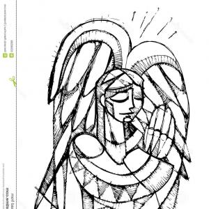 300x300 Photostock Vector Little Angel Silhouette Girl Praying Geekchicpro