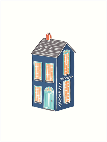 413x549 little townhouse drawing art prints