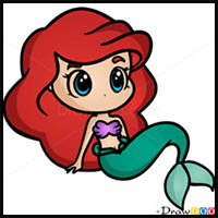 200x200 How To Draw The Little Mermaid Cartoon Characters Drawing