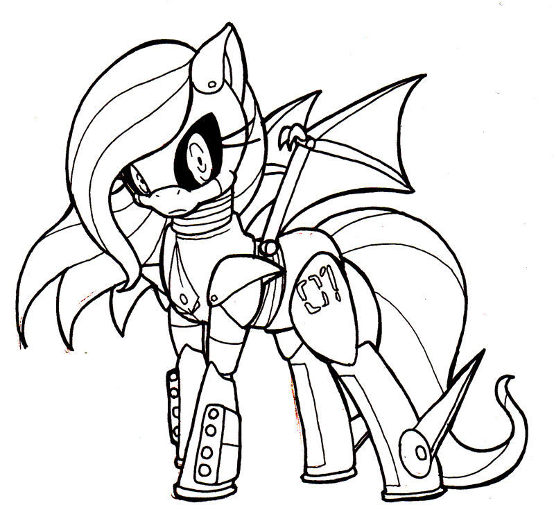 799x751 fluttershy lineart evil monster for free download