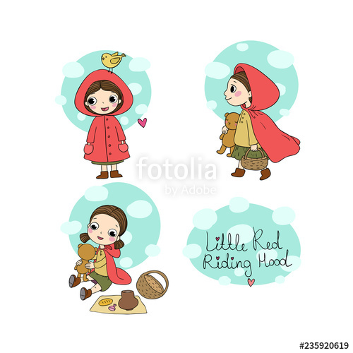 500x500 Pattern With Little Red Riding Hood Fairy Tale Little Cute