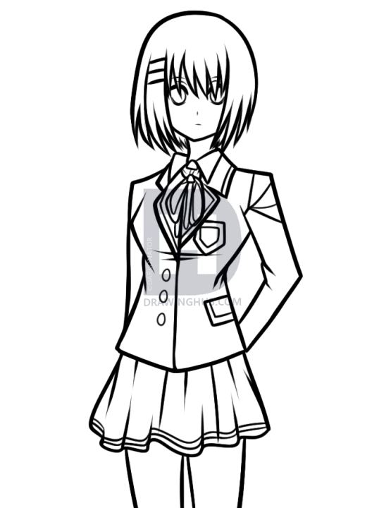 555x720 How To Draw Origami Tobiichi From Date A Live, Step