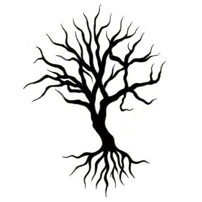 410x410 Tree Silhouette With Roots Tattoo