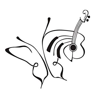 355x339 Wsqyf Line Drawing Art Creative Butterflies And Guita