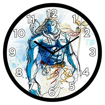 355x355 Buy Ibgift Shiva Line Art Painting Analog Wall Clock With Glass