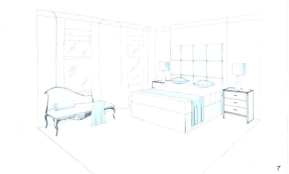 992x597 Bedroom Perspective Architectural Sketch Interior Modern Bedroom