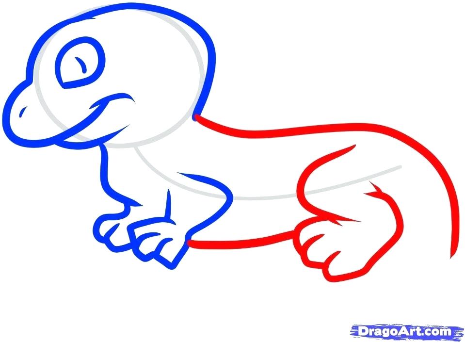 959x707 Easy To Draw Reptiles How To Draw A Lizard For Kids Step Easy