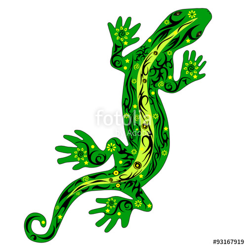 500x500 The Lizard With A Pattern, A Reptile An Iguana, Creeps On Top