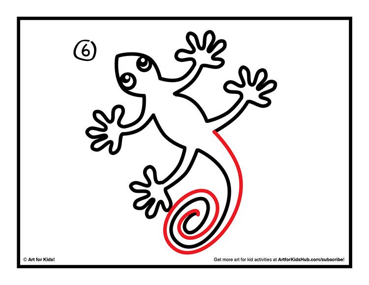 750x580 How To Draw A Lizard