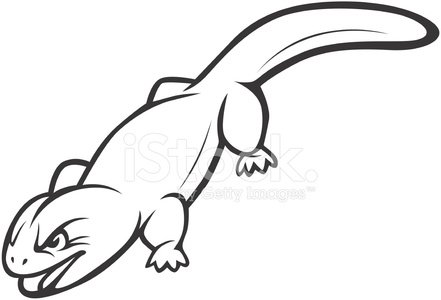 441x300 Gila Monster Lizard Outline Illustration Stock Vectors