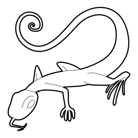 450x450 Lizard Icon, Outline Style Royalty Free Vector Graphics