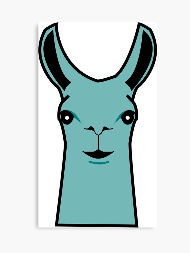 750x1000 Cute Llama Face Drawing Canvas Print