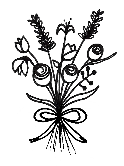 411x552 Easy Flower Bouquet Drawing Step