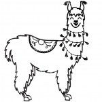 150x150 Llama Coloring Pages