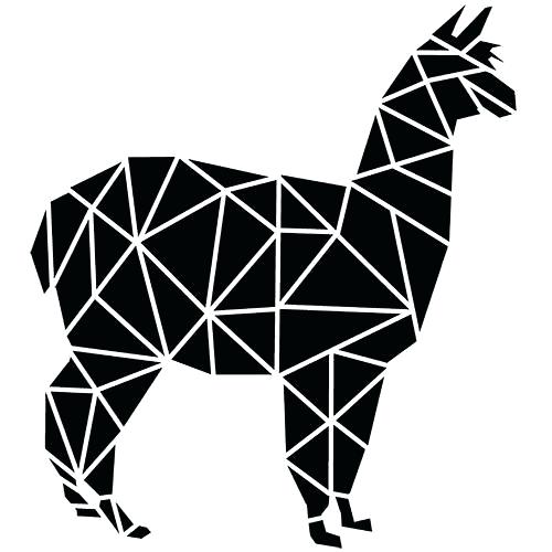 500x500 Llama Silhouette Black And White Drawing Tony Kiepe