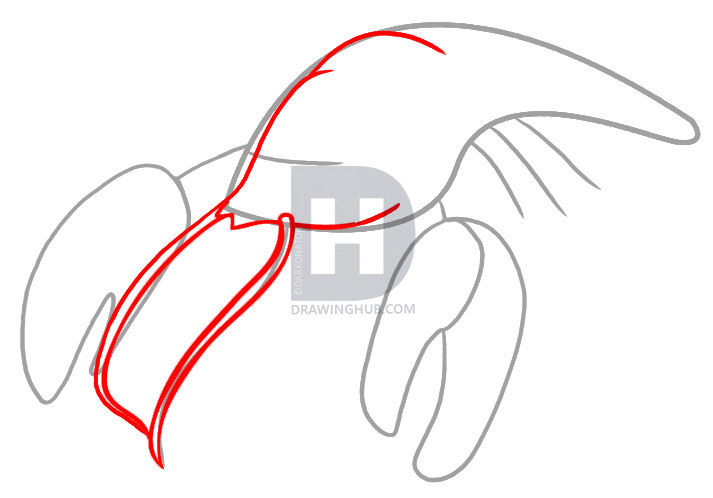 713x498 How To Draw A Cartoon Lobster, Step