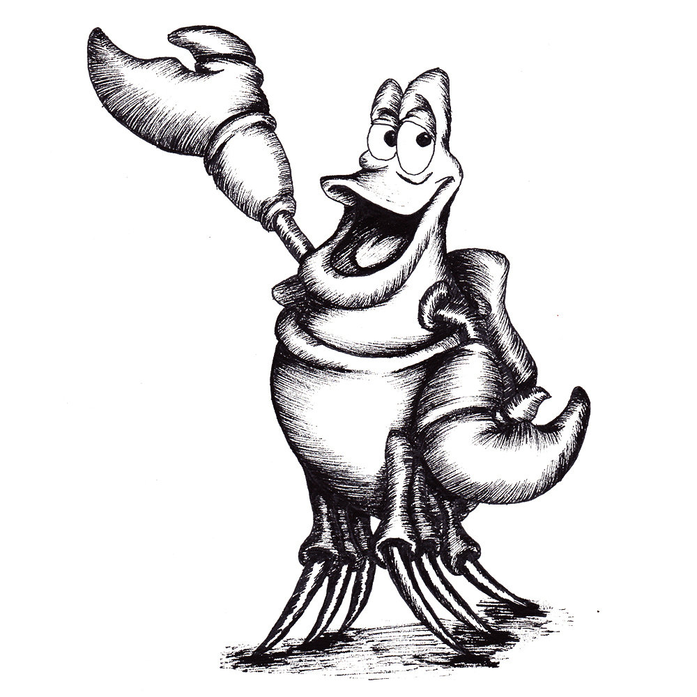 1000x1000 Lobster Drawing