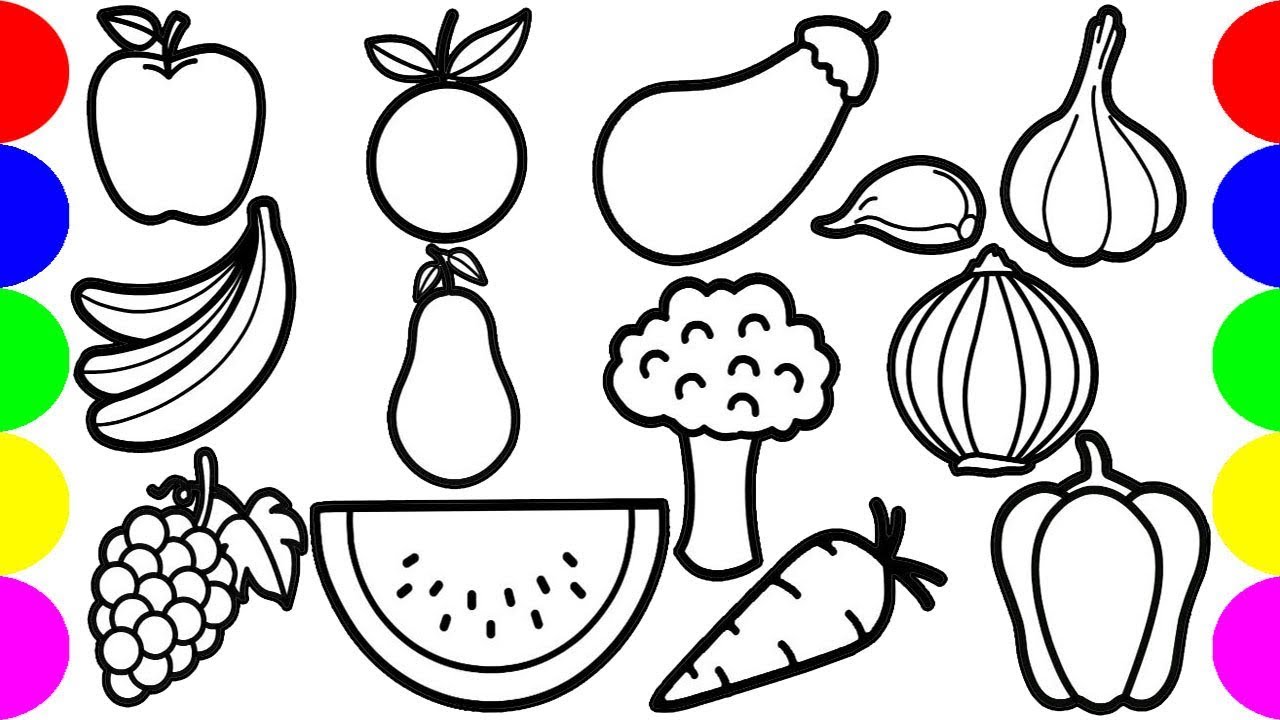 1280x720 How To Draw Fruits And Vegetables Drawing Pictures Step