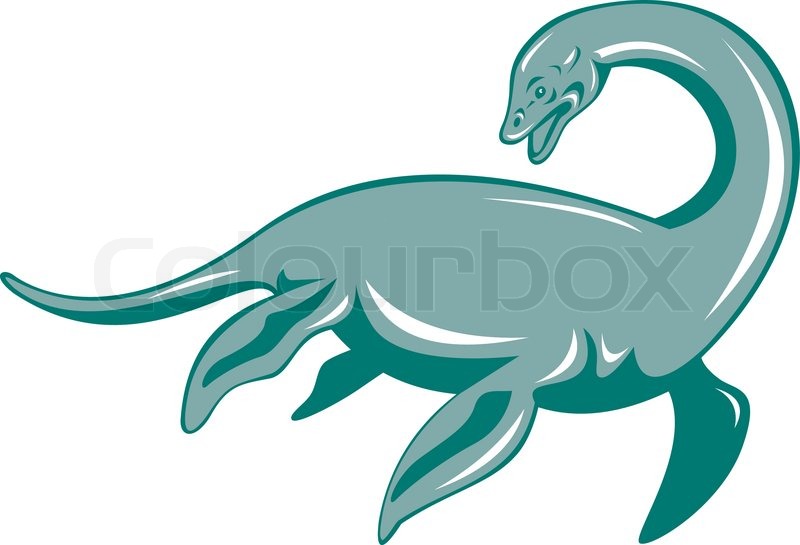 800x545 Loch Ness Monster Retro Stock Vector Colourbox