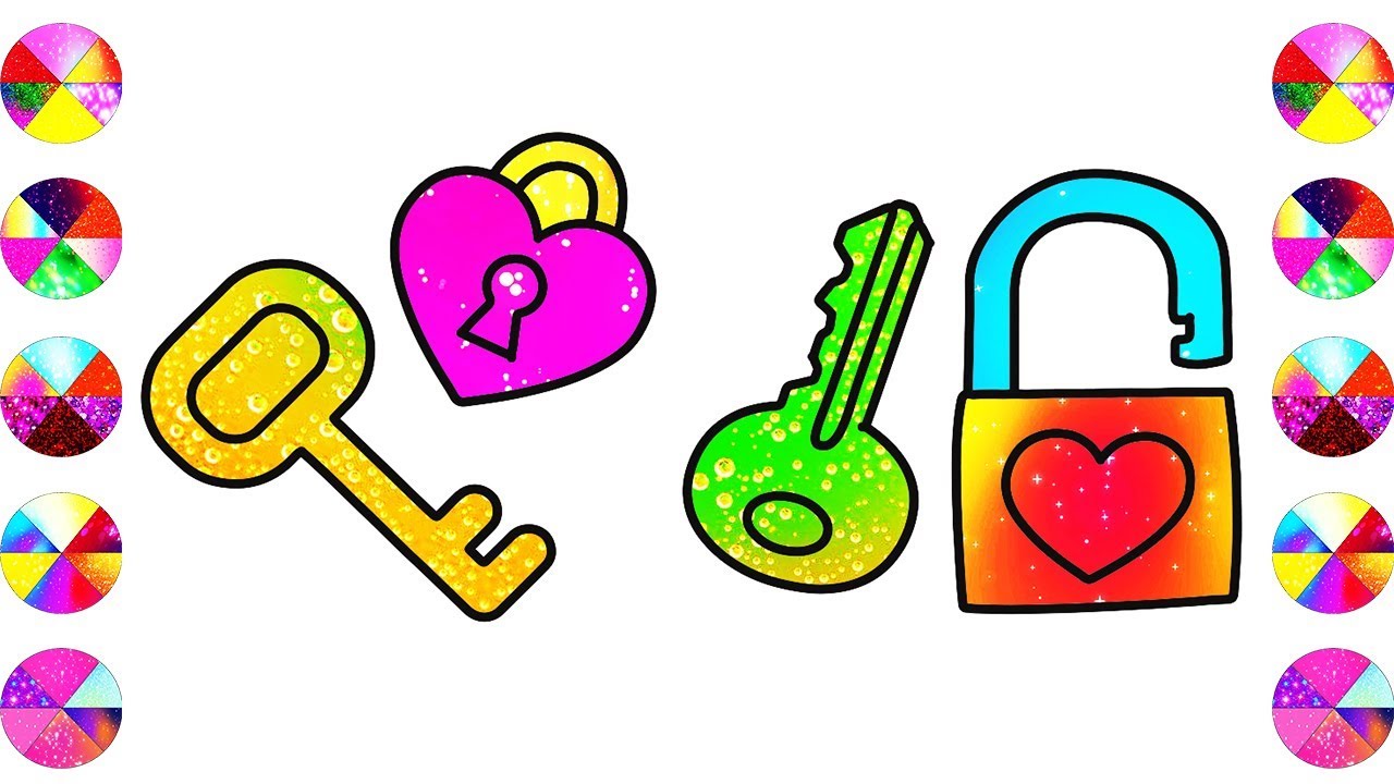 1280x720 Glitter Coloring Pages Key And Lock