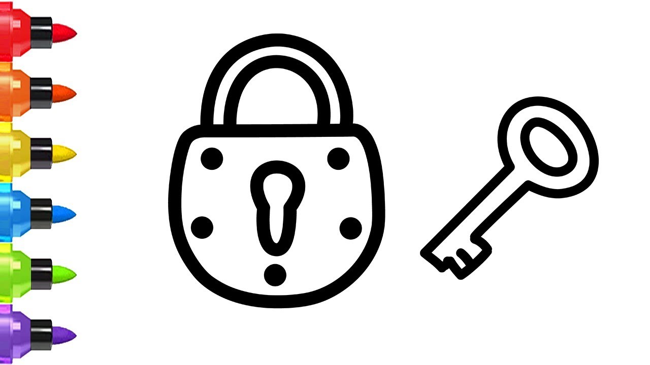 1280x720 How To Draw A Lock And Key For Kids