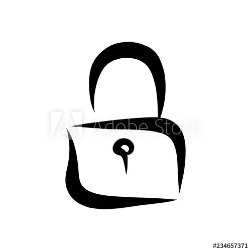 500x500 Lock Vector Icon Drawing Brush