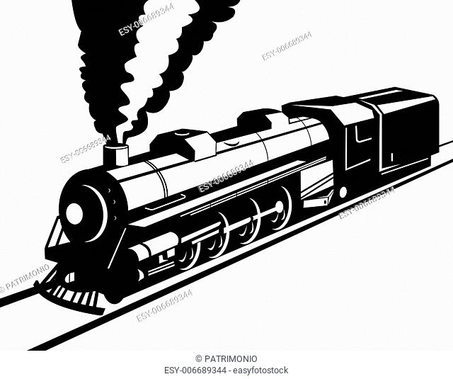 640x535 Steam Locomotive Sketch Front
