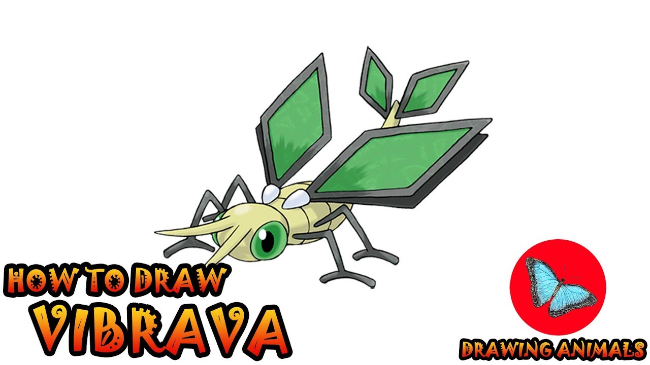 1280x720 How To Draw Vibrava Pokemon Coloring And Drawing For Kids