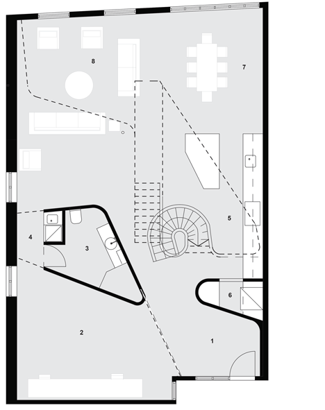 468x591 ground floor plan of loft apartment in melbourne