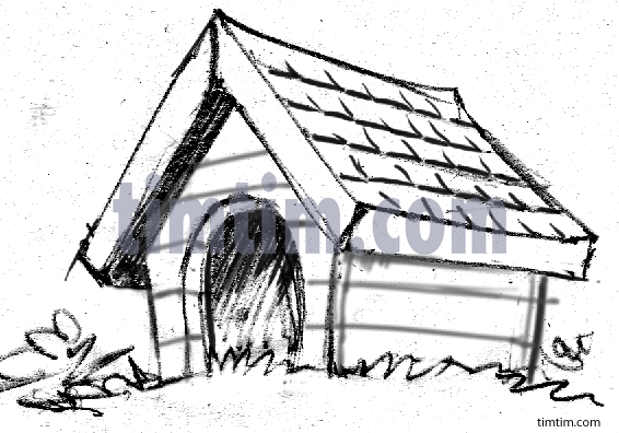 566x396 Free Drawing Of A Dog House Sketch From The Category Pets