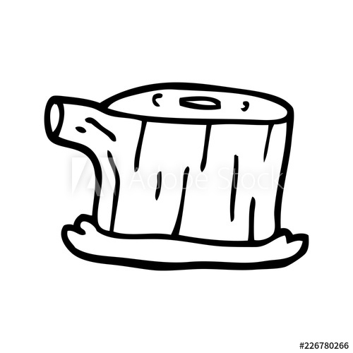 500x500 Line Drawing Cartoon Tree Log