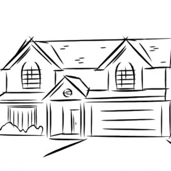 336x336 Drawing A Easy House Step