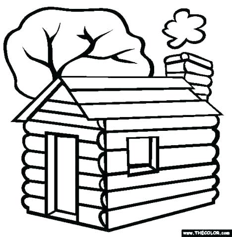 468x480 Log Cabin Coloring