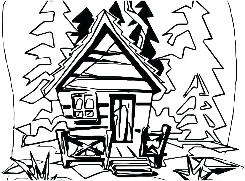 827x609 Log Cabin Coloring