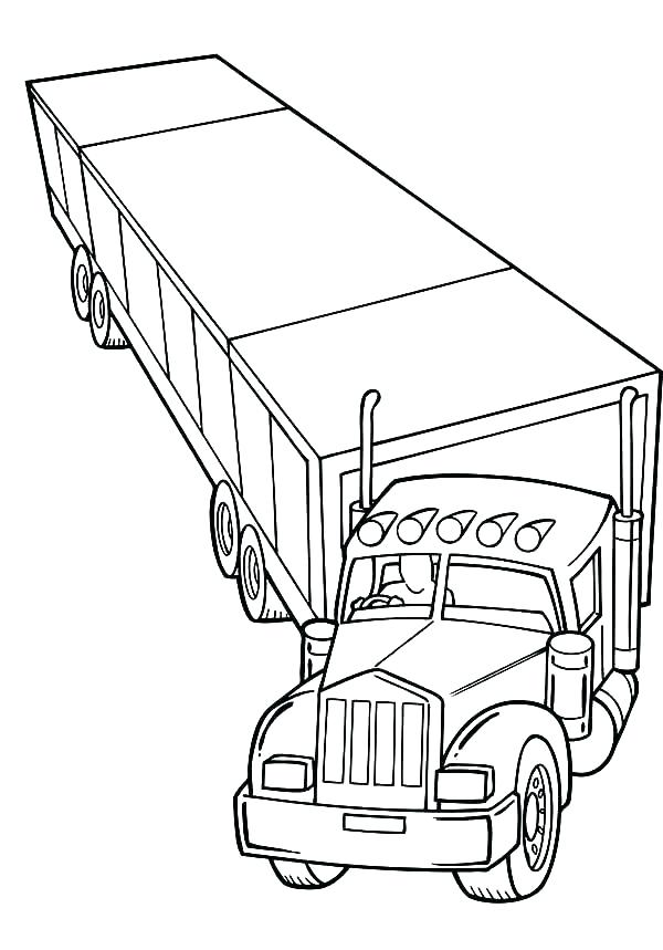 600x859 Coloring Pages Big Rig Coloring Sheets Pages Wheeler How To Draw