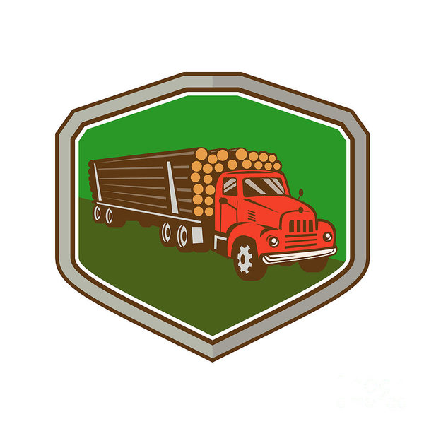 600x600 Logging Truck Art Pixels