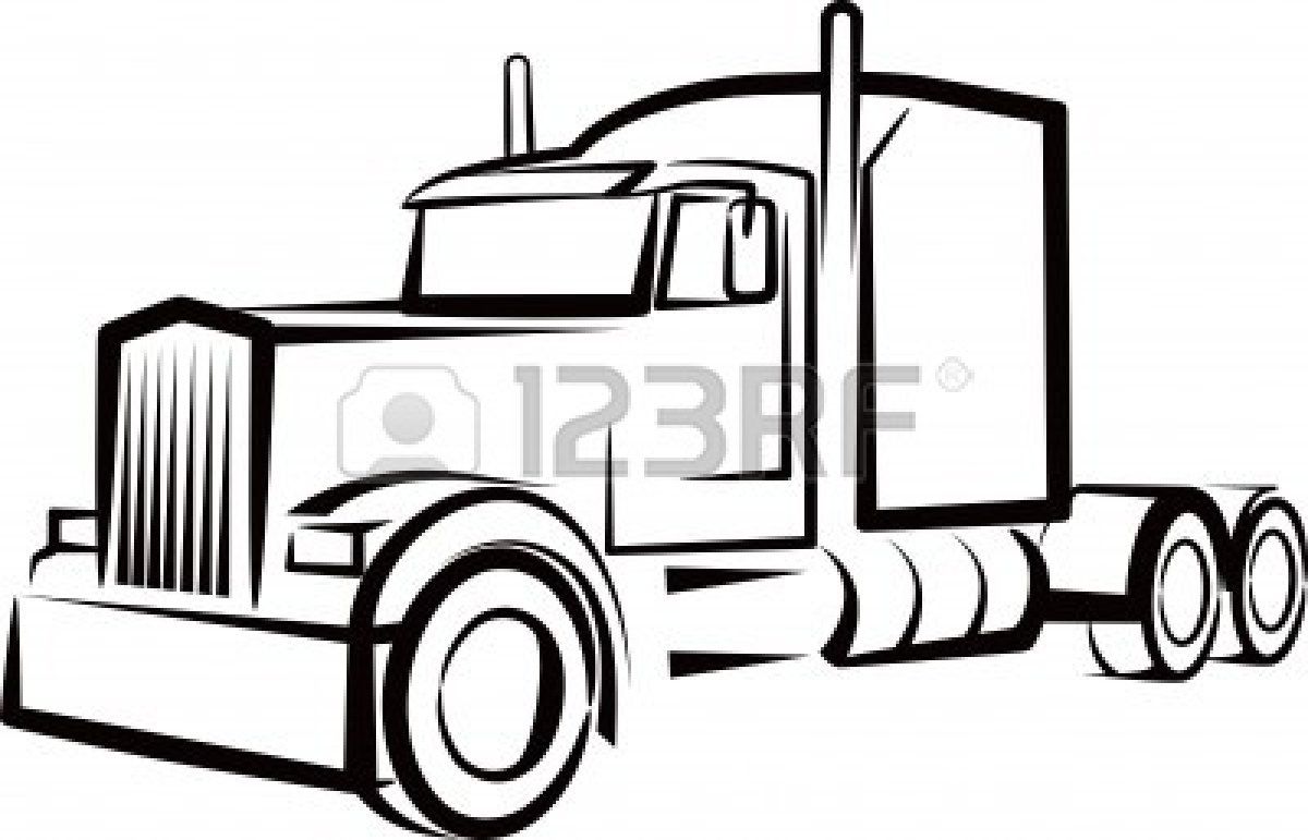 1200x771 Log Drawing Transport Truck For Free Download