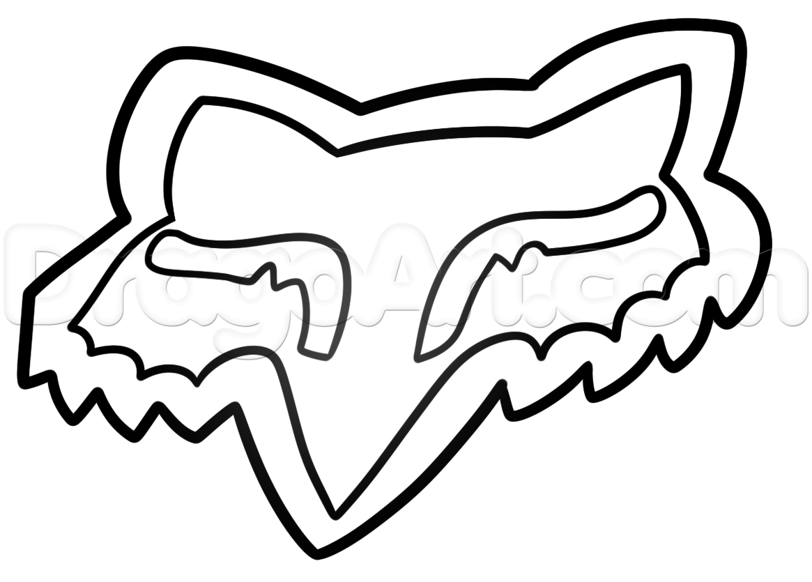 1165x835 How To Draw Fox Head Logo, Fox Racing, Step