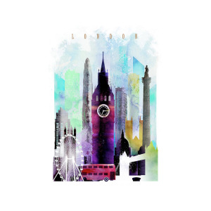 300x300 Hong Kong City Skyline Art Print