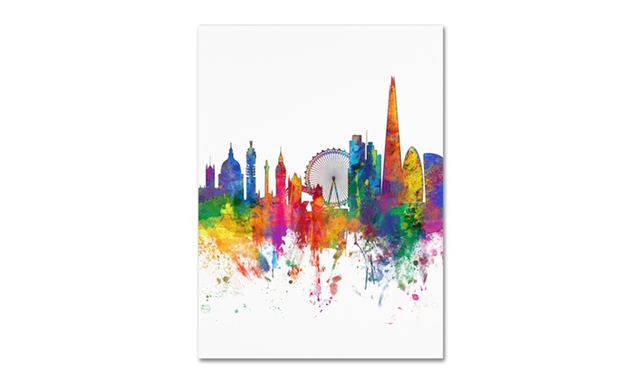 700x420 Michael Tompsett 'london England Skyline Tall' Canvas Art Groupon